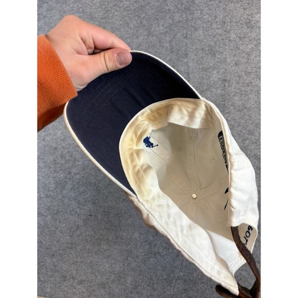 VINTAGE Y2K Polo Ralph Lauren Hat Cap One Size White Strapback Pony Adjustable - Picture 6 of 8